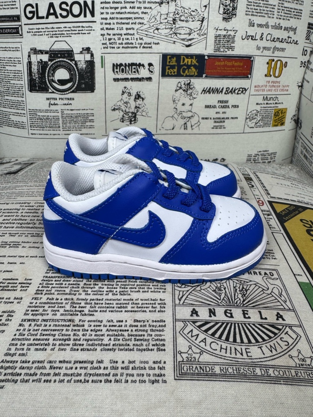 Nike Kids Royal Blue and White Low-Top Sneakers